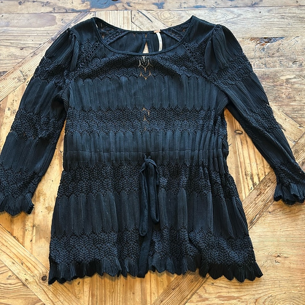 Ladies Free People size small black lace top